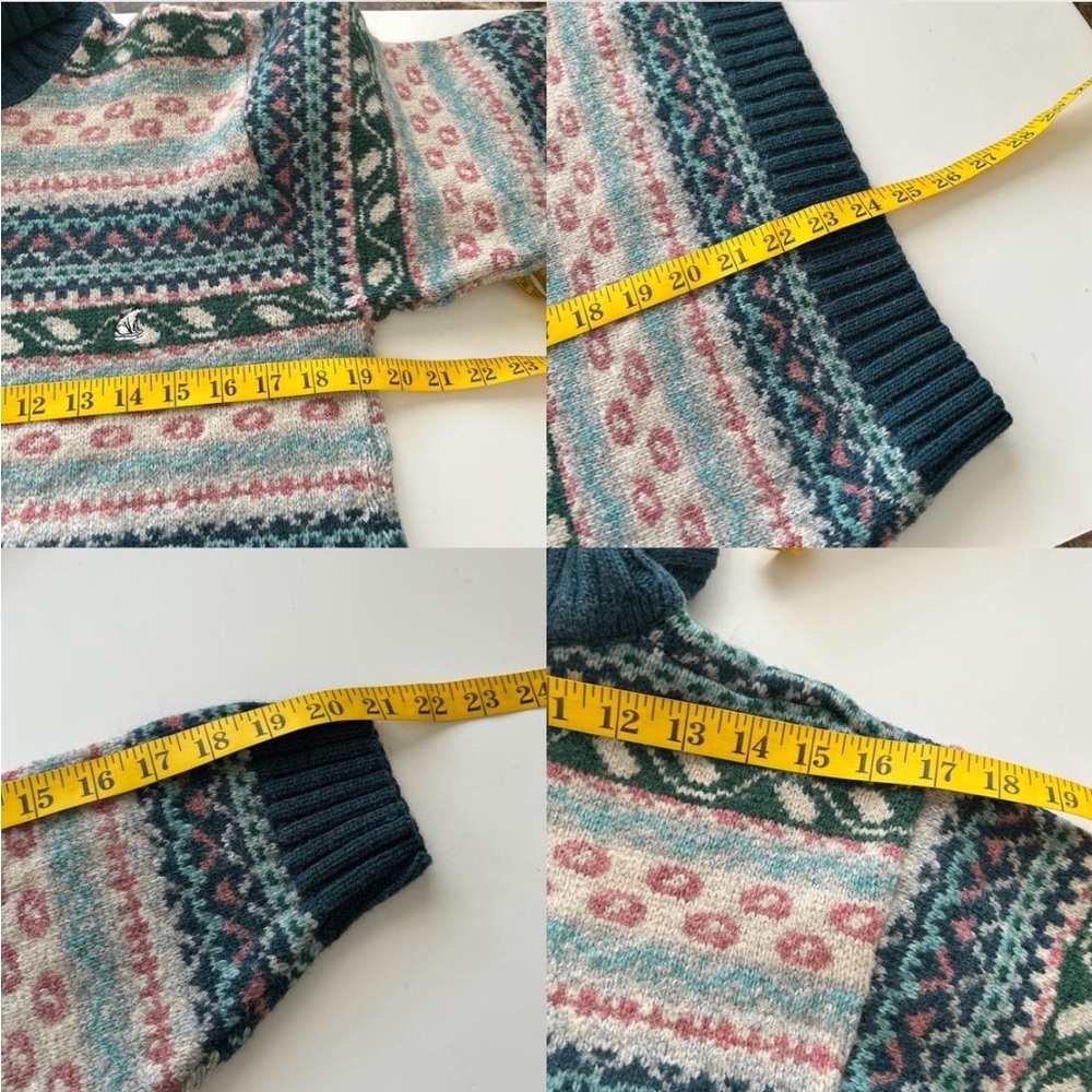 Vintage North Pole Wool Blend Fair Isle Turtleneck Sweater size Large. - Picture 6 of 8